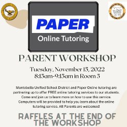 Paper Online Tutoring Parent Workshop